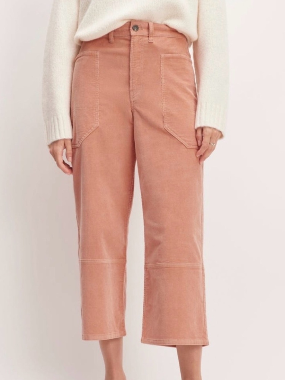 Everlane Corduroy Gardener Pant Cropped Wide-Leg Pants in Dusty Rose Sz 10